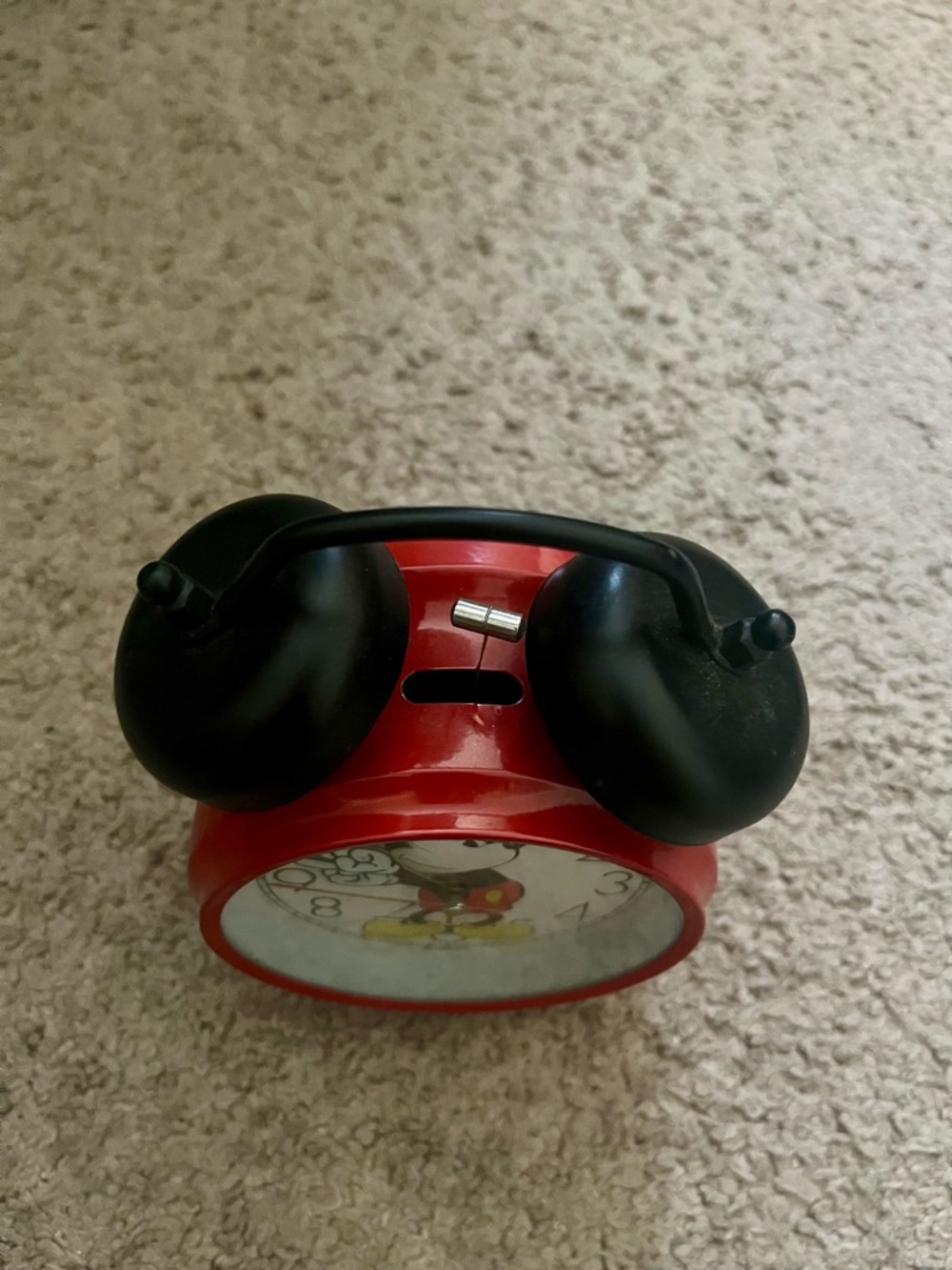 Disney Mickey Mouse Red and Black Retro Alarm Clock Decoration Only - Picture 5 of 8